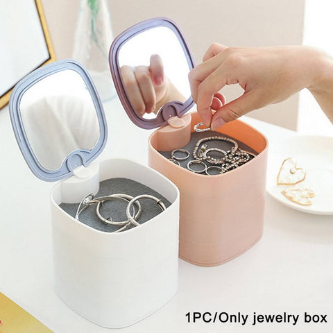 Rotatable 4 Layer Jewellery Organizer With Mirror