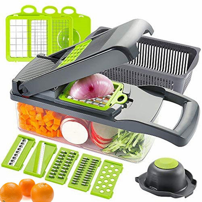 Multifunctional Vegetable Slicer Cutter & Shredder with Basket