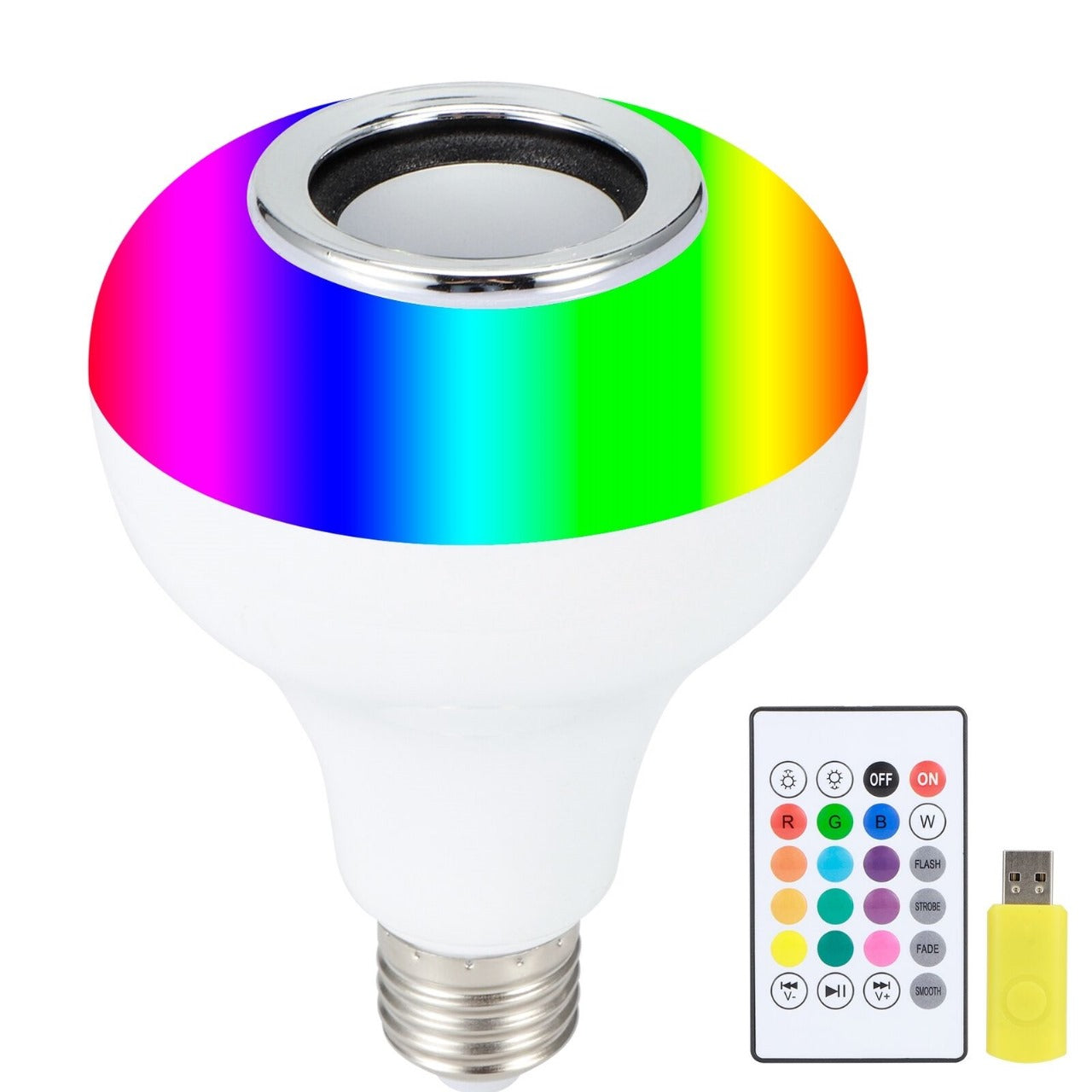 Smart LED Light Bulb with Built-in Bluetooth Speaker + Remote