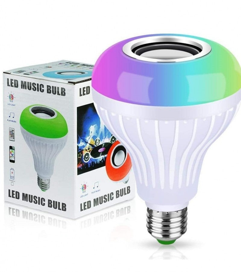 Smart LED Light Bulb with Built-in Bluetooth Speaker + Remote