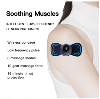 Mini Body Massager Pulse Neck Pain Relief EMS Butterfly Body Massager